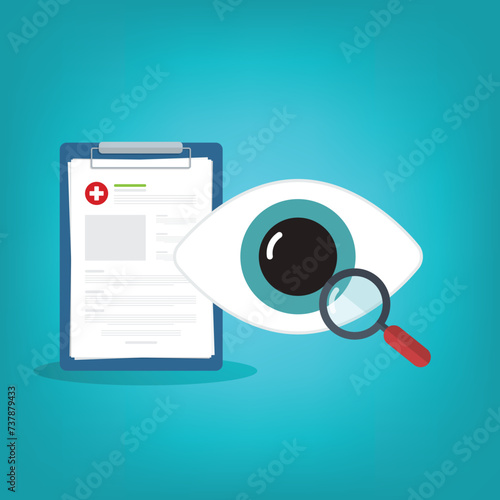 Eyesight medical consultation. Optometry. Eye protection. Ophthalmology vector illustration.	