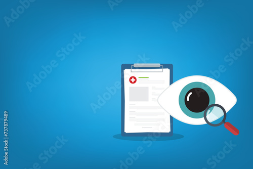 Eyesight medical consultation. Optometry. Eye protection. Ophthalmology vector illustration.	