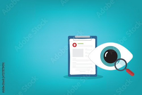 Eyesight medical consultation. Optometry. Eye protection. Ophthalmology vector illustration.	