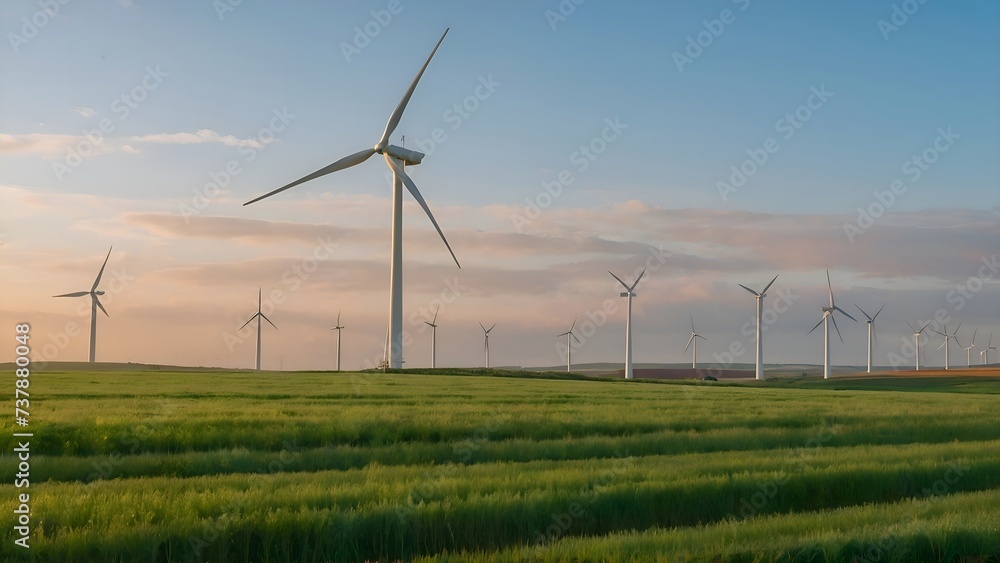 wind turbine in the field, wind turbine in the green farm wind turbine in the field, wind turbine in the green farm