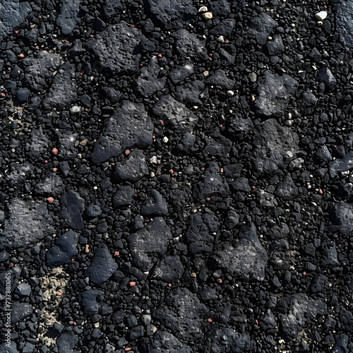close up detail of black asphalt texture