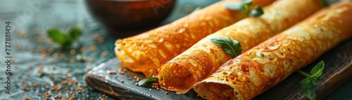 Indian Dosa, crispy crepe, South India mornin photo