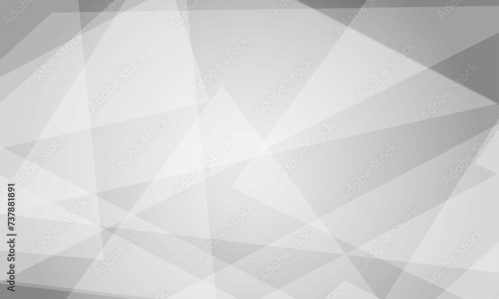 Fototapeta premium Abstract white and gray geometric overlay layer background on bright space with geometric decoration concept. Minimal futuristic element concept for poster, brochure, banner, wallpaper, cover, flyer.