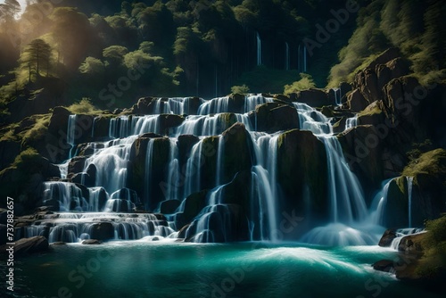 waterfall in yosemite generated by AI technology