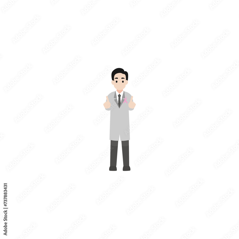 doctor health for cancer day pose vector adult doctor health for cancer day pose vector adult