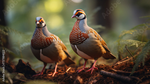 Couple Red-Legged Partridge