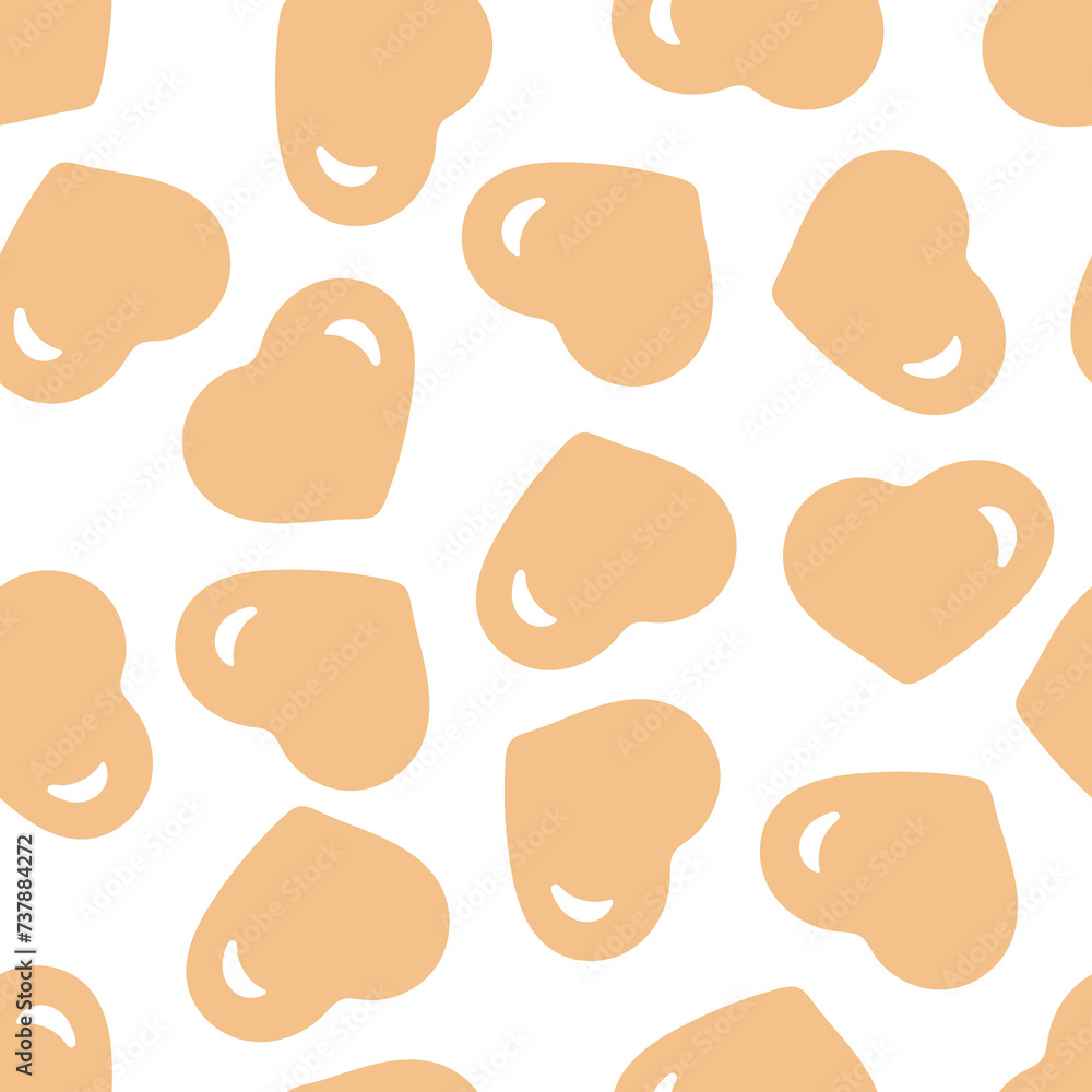Hand Drawn Seamless Patterns with Hearts in Doodle Style. Hand Drawn Seamless Patterns with Hearts in Doodle Style.