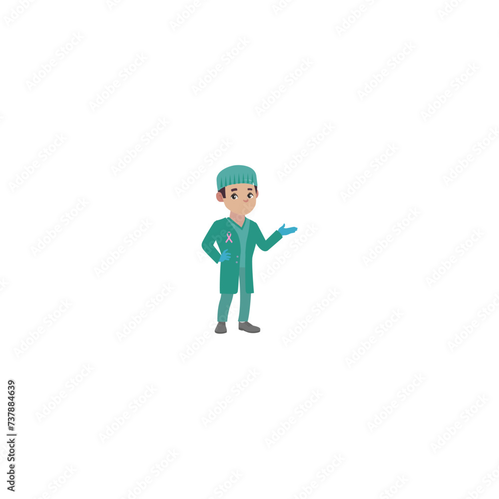 doctor health for cancer day pose vector adult