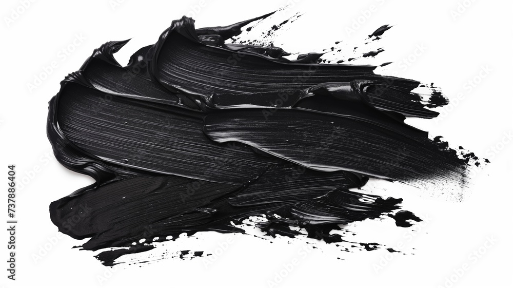 Abstract black in splash, paint, brush strokes, and stain grunge isolated on a white background. Abstract black in splash, paint, brush strokes, and stain grunge isolated on a white background.