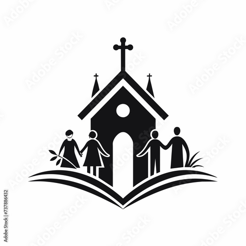 Community Church Logo design inspiration silhouette logo