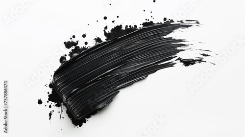 Abstract black in splash, paint, brush strokes, and stain grunge isolated on a white background.