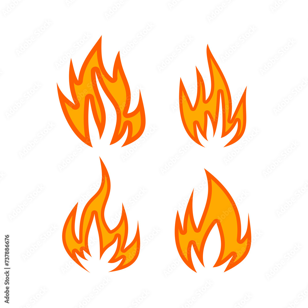 Fire icon isolated on transparent background Fire icon isolated on transparent background