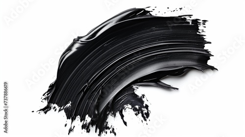 Abstract black in splash, paint, brush strokes, and stain grunge isolated on a white background.