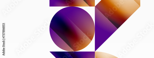 Serene gradient template. Circles and triangles mingle in minimalist perfection. Gentle fusion of forms and hues creates balanced yet captivating backdrop, embodying modern sophistication