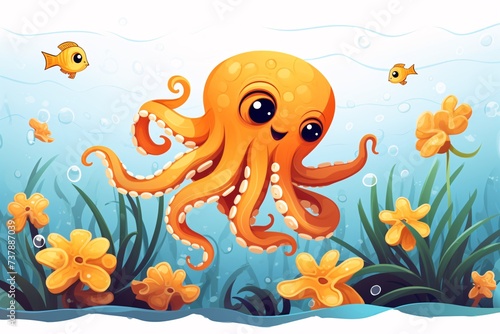 an octopus swimming in the water