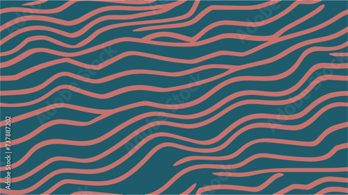 Vector illustration. Dynamic shapes composition. Simple curved lines with repeat stripes texture. Abstract wavy line background design. Modern lines pattern, vector background. Seamless.