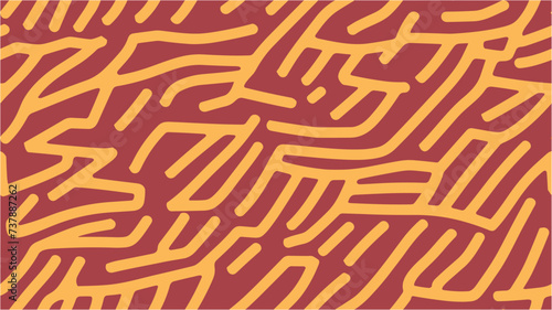 Memphis style design. Abstract textures. Fluid 2D illustration of modern movement. Vector illustration. Seamless Pop Art Pattern. Fun colorful line doodle seamless pattern.