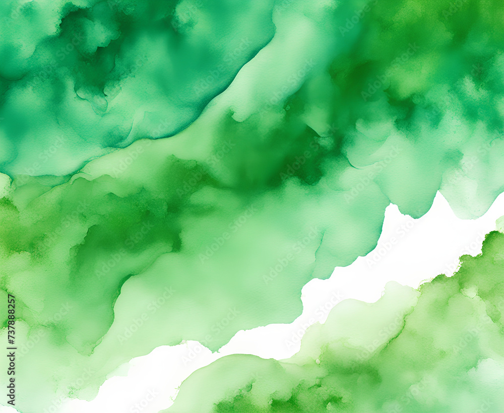 abstract green   watercolor background, generative ai