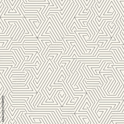 Vector seamless pattern. Repeating geometric elements. Stylish monochrome background design.