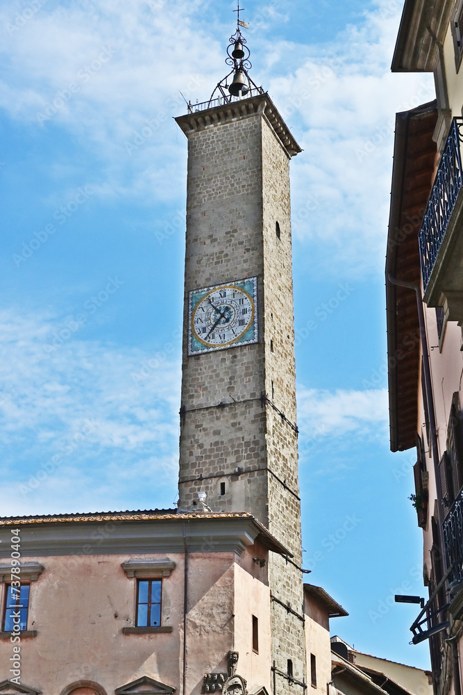 Obraz premium Viterbo, Torre e Piazza del Plebiscito - Tuscia, Lazio