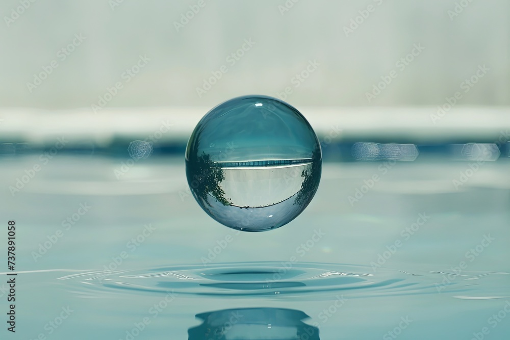 Drops of water that are about to fall on the water Drops of water that are about to fall on the water