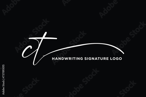 CT initials Handwriting signature logo. CT Hand drawn Calligraphy lettering Vector. CT letter real estate, beauty, photography letter logo design.