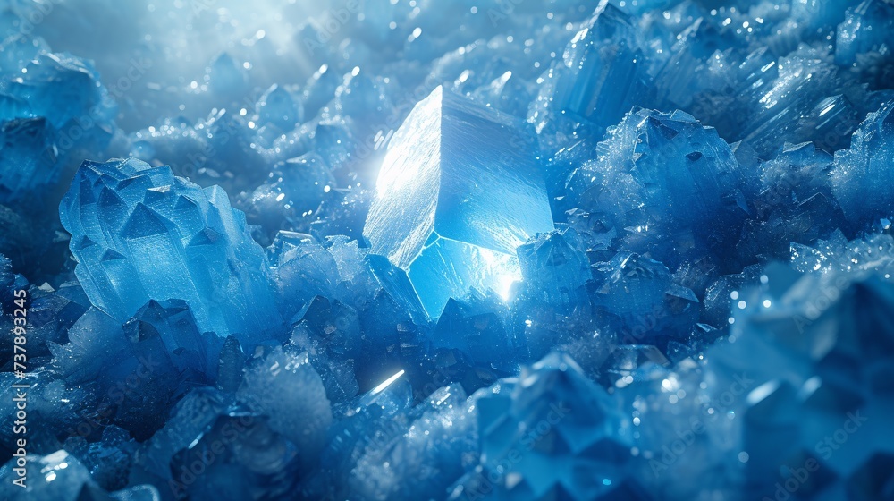 Crystal Clear A Blue Iceberg in the Sun Generative AI