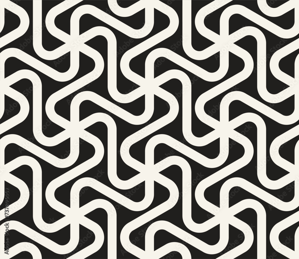 Vector seamless pattern. Repeating geometric elements. Stylish monochrome background design. Vector seamless pattern. Repeating geometric elements. Stylish monochrome background design.