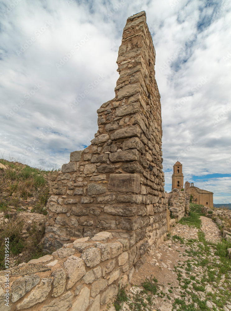 Ruines de Corbera de Ebro, Catalogne, Espagne, détruite lors de la guerre civile espagnole