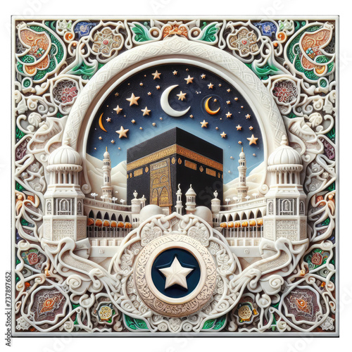 kaaba grand mosque mecca islamic symbol and logo representing spirit of islamic
