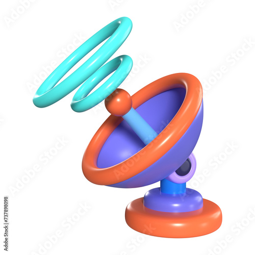 Slika na platnu Satellite Dish 3D Illustration Icon