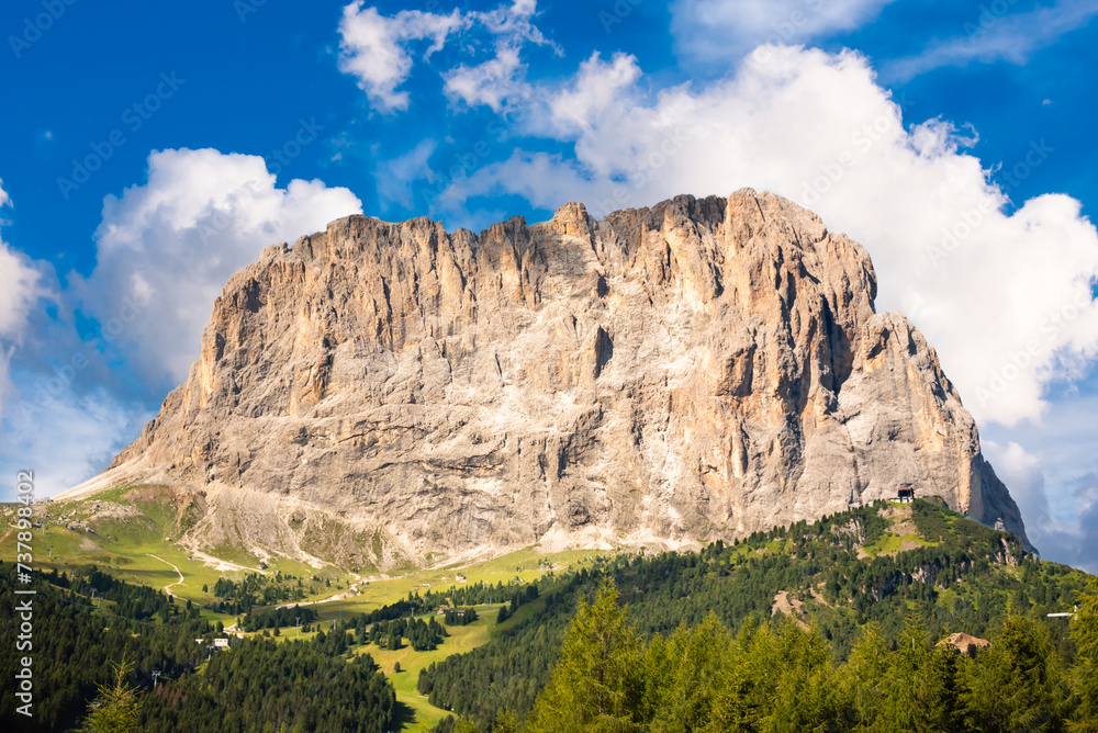 Dolomite alps in Italy, high mountain panorama in summer