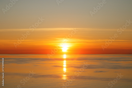 Magical sunset over the Gulf of Finland, Baltic sea