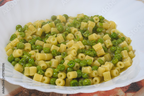 Traditional Italian Pasta With Peas