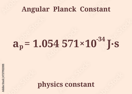 Angular Planck Constant. Physics constant. Education. Science. Vector illustration.