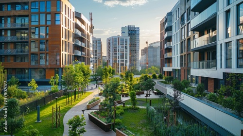 EU Modern european complex of apartment buildings. And outdoor facilities