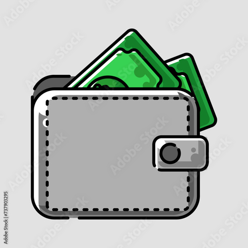 wallet with money in it and stars around it