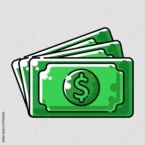 cartoon of a stack of money with a dollar sign on top