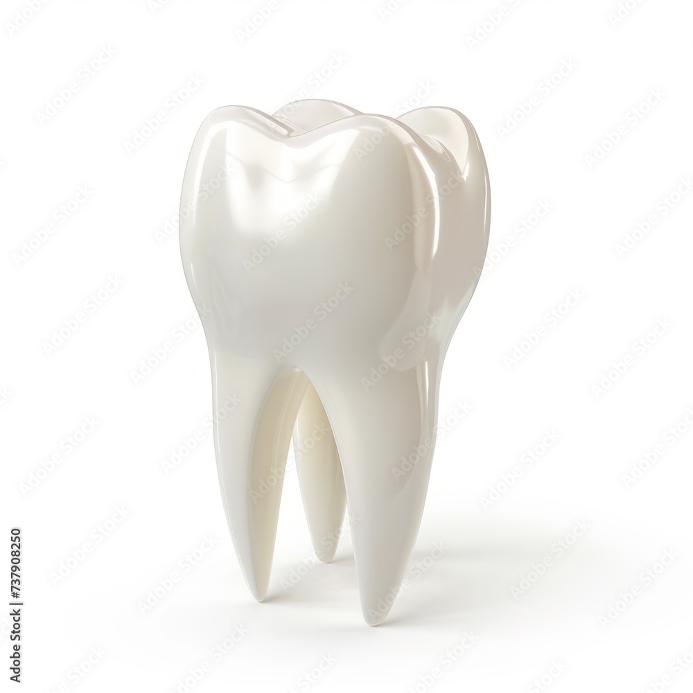 The tooth model isolated on a white background The tooth model isolated on a white background