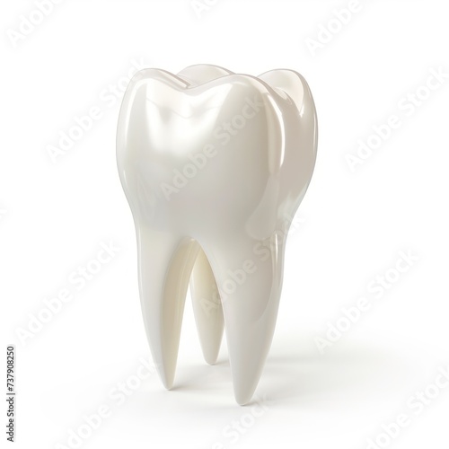 The tooth model isolated on a white background