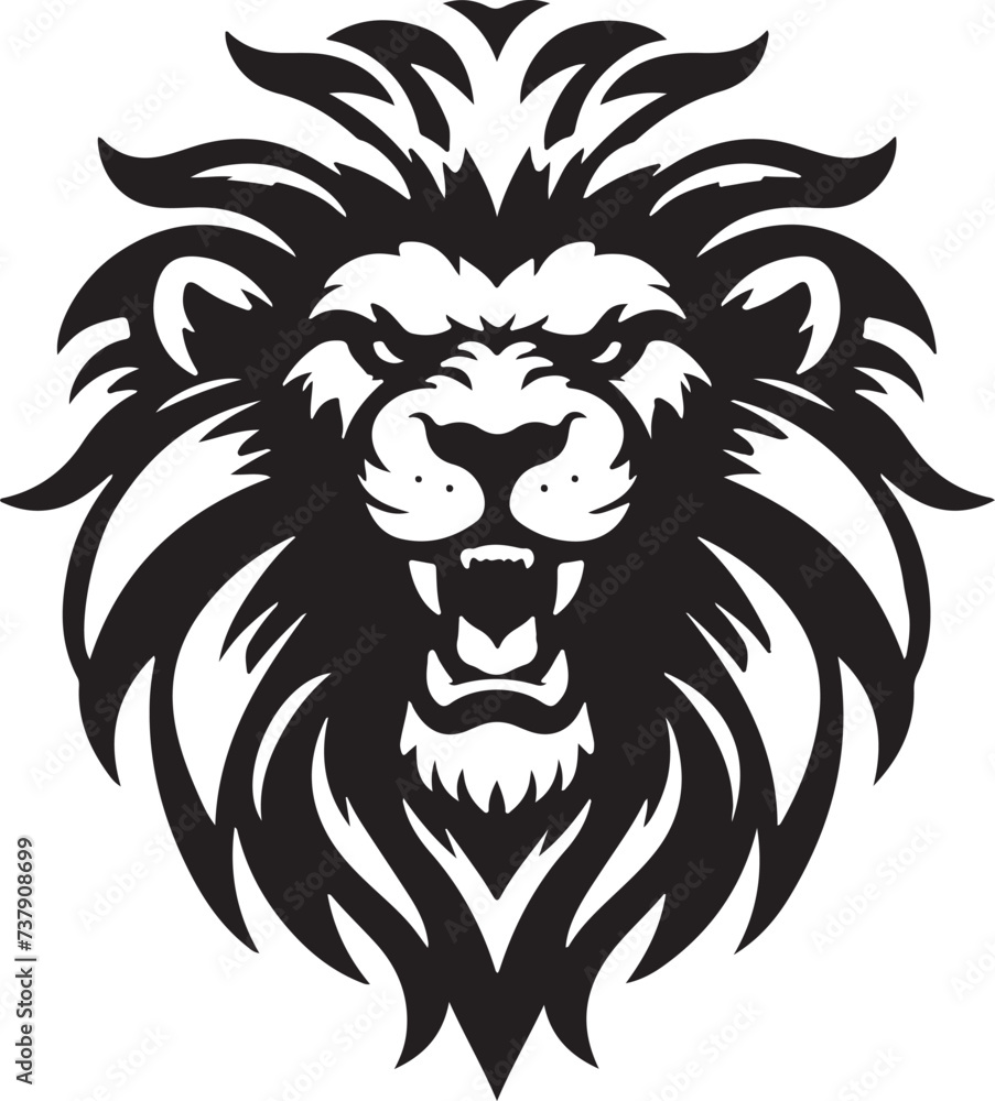 Fototapeta premium Best Lion Head vector, Silhouette, illustration. 