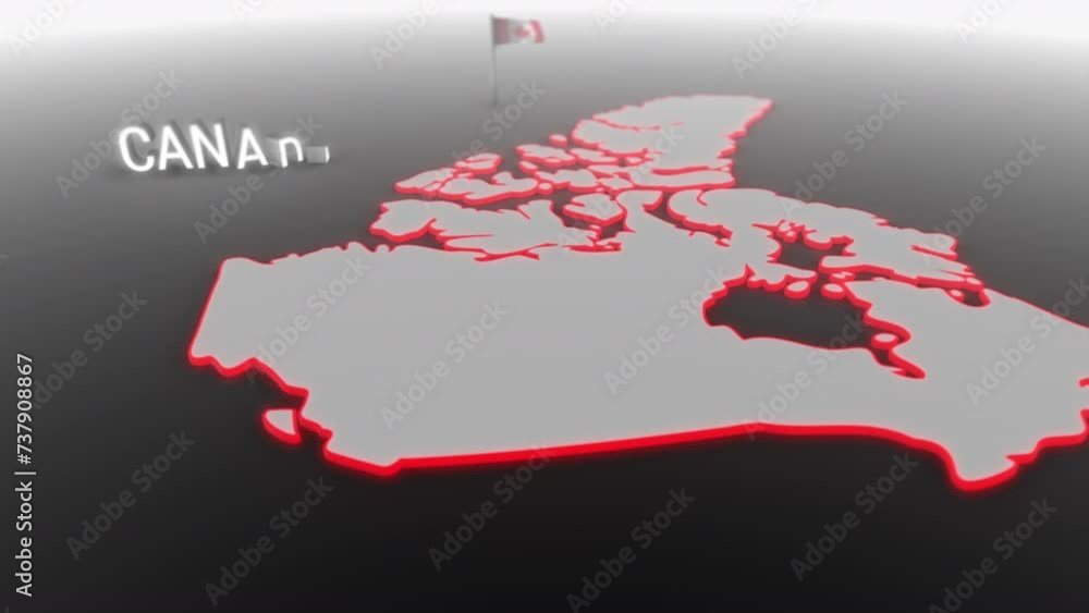 3d animated map of Canada gets hit and fractured by the text “Recession” 3d animated map of Canada gets hit and fractured by the text “Recession”