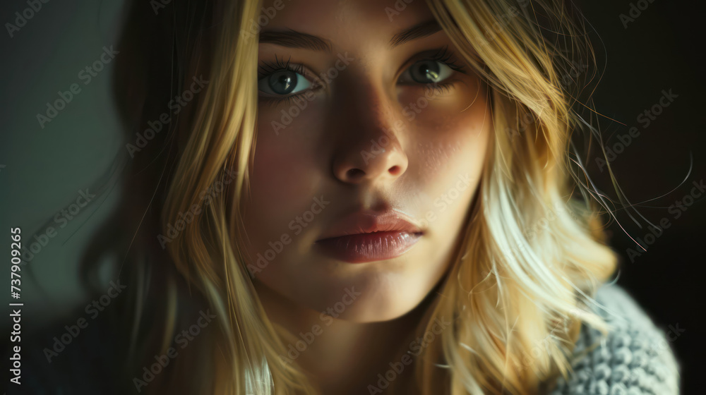 Portrait of young 30 year old blonde woman Portrait of young 30 year old blonde woman