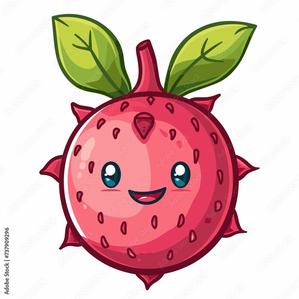 Fototapeta premium Pitahaya character design, Fruit healthy organic food sweet and nature theme Vector illustration