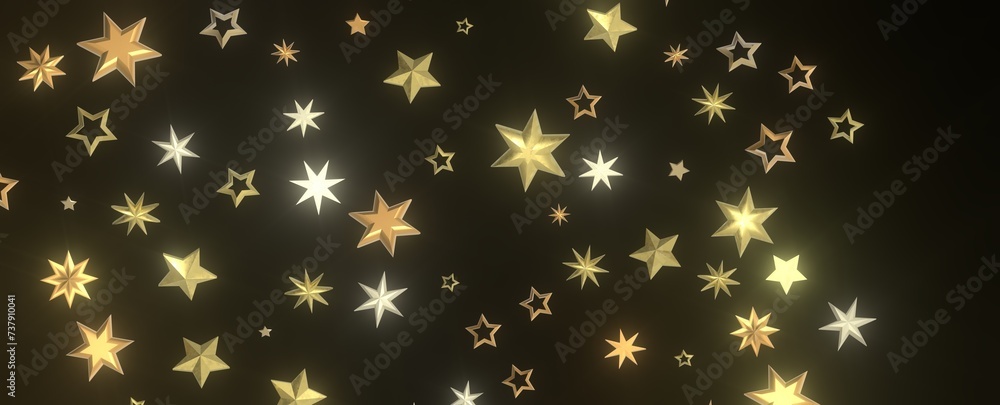 Radiant Euphoria: Lose Yourself in a 3D Gold Stars Rainfall Radiant Euphoria: Lose Yourself in a 3D Gold Stars Rainfall