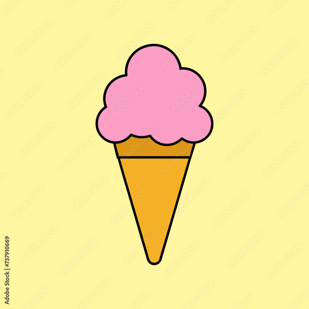 An ice cream in line art vector An ice cream in line art vector