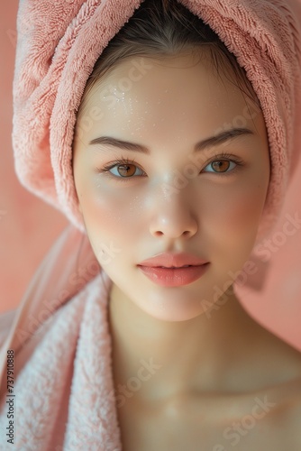 spa facial treatment with a beautiful girl  rejuvenating the skin and promoting relaxation and wellness