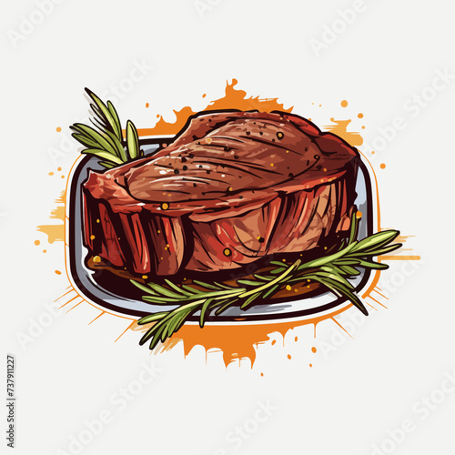 delicious beef steak design illustration vector pack v2