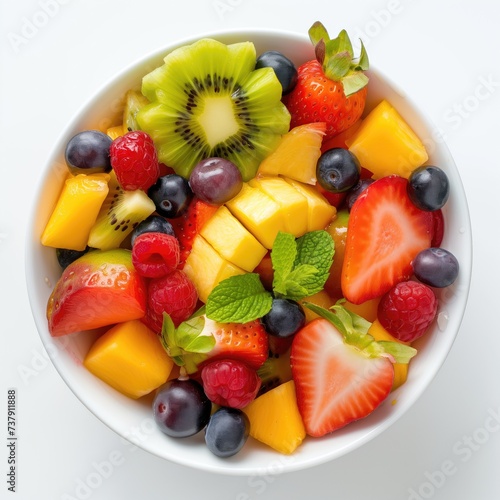 Healthy fresh fruits plate  multivitamins