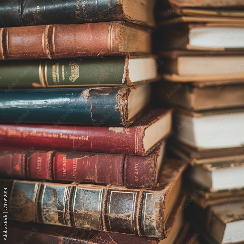 Books in a bookshelf, library Books in a bookshelf, library